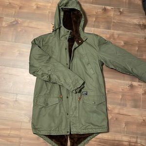 Obey Mens Army Green Coat - Size S